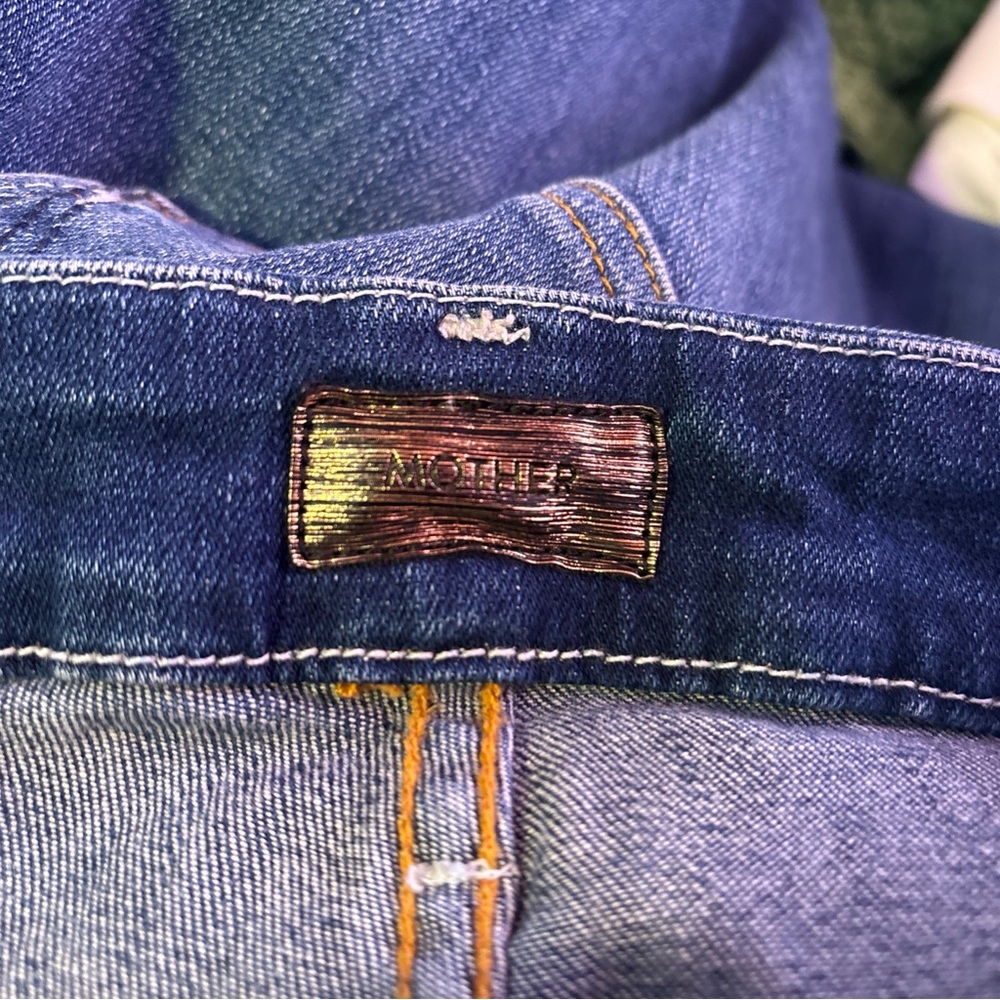 Mother Women's High Waisted Looker Ankle Fray Not Rough Enough Jeans 24 - Picture 3 of 5
